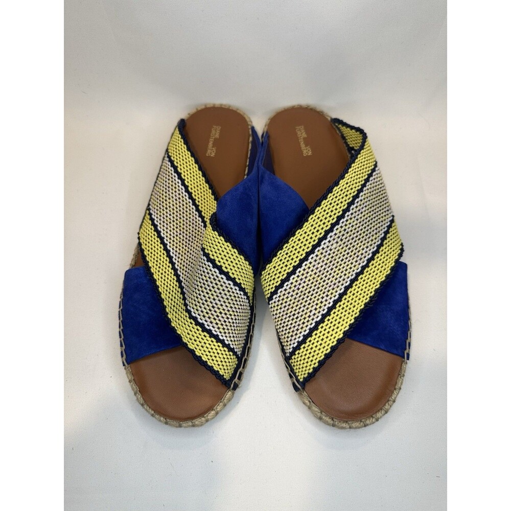 Diane Von Furstenberg Canvas And Suede Espadrille Sandals